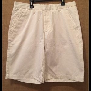 Men’s white linen dress shorts